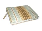 Square Back Seat Cushion, Serene Stripe Mist