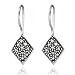 Sterling Silver Marcasite Diamond Shaped Earrings title=