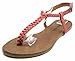 Orly Shoes Women's Basic Braided T Strap Gladiator Suede Sandals