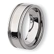 Grooved Brushed and Polished Tungsten Carbide Ring (9.0 mm) - Sizes 8-14