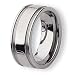Grooved Brushed and Polished Tungsten Carbide Ring (9.0 mm) - Sizes 8-14