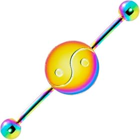 Yin Yang Rainbow Anodized Titanium Industrial Project Bar 34mm