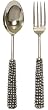 Decorative Salad Server Set With Metal Stud Handles