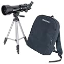 Celestron Travel Scope 70 Potable Refractor Telescope with Altazimuth Mount, 400mm (15.75") Focal Length