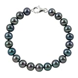 7-7.5mm 7″ Black Freshwater Pearl Bracelet “AA” Sterling Silver Lobster Clasp Reviews