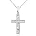 Round-Cut Diamond Cross Pendant in 14kt White Gold (GH/I1-I2)