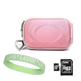 Pink Nylon Slim Carrying Case For Canon Digital Camera Models: Canon SD890IS Canon SD950IS Canon SD1100IS Canon SD790IS PowerShot SD1000 PowerShot SD750 PowerShot SD800 IS PowerShot SD900 PowerShot SD600 PowerShot SD630 PowerShot SD700 IS PowerShot SD450 PowerShot SD500 PowerShot SD300 PowerShot SD400 PowerShot SD430 Powershot SD30 PowerShot SD40 + 4GB Memory Card + Live*Laugh*Love Wristband!!!