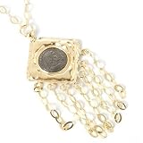 14K Gold 19" Black Rhodium Emperor Ancient Coin Necklace