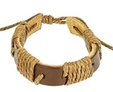 Neptune Giftware Dark Brown Leather Cuff & Cord Gothic Wristband Surf Bracelet - 26