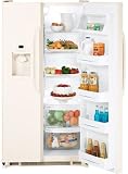 Review GE  / GE GSS22JETCC 22.0 cu. ft. Side-by-Side Refrigerator with 3 Glass Shelves, Gallon Door Storage, 2 Stack Drawer System and External Water/Ice Dispenser & Temperature Controls: Bisque