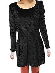 Long Sleeves Scoop Neck Polyester/Velvet Tunic 