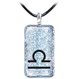 Holly Lynn Silver LIBRA Zodiac Dichroic Glass Necklace