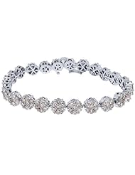 14k White Gold 9.50 Carat Round Diamond Tennis Bracelet