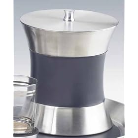 Kraftware 51123 Stitched Navy Hourglass Ice Bucket with Wrap by Kraftware