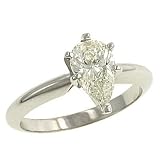 1.34cttw Pear Shape Diamond Solitaire Ring Egl E-F/vs1
