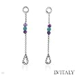 DV ITALY Wonderful Earrings With 1.20ctw Amethysts, Cubic zirconia and Quartz Made in 925 Sterling silver Length 63mm