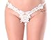 Wotefusi Lady Sexy Mesh Thong Embroidery Crystal Chains Lace Crystal Panty
