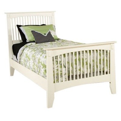 Mission White Standard Size Twin Slat Bed