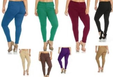 NEW 1826 jeans Twill Pants High Waist Womens Plus Size Skinny Leg PL-2605