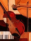 Abstract Violin Performing s Art Poster Print by Paul Brent, 18x24