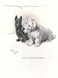 John and his Scottie Friend by Cecil Aldin. Size 12.00 X 16.00 Art Poster Print