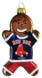 MLB Boston Red Sox Blown Glass Gingerbread Man Ornament