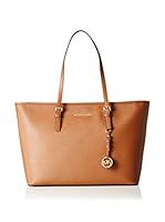 Michael Kors Bolso shopping Jet Set Travel Saffiano Top-Zip Tote (Cognac)