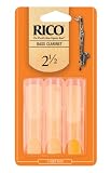 Rico Bass Clarinet Reeds, Strength 2.5, 3-pack