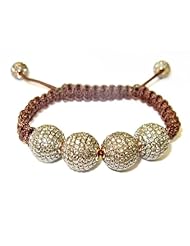 Designer 14kt Solid Gold 15.24ct Diamond Beads Macrame Bracelet Wedding Jewelry