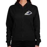 Akron Zips Ladies Black Logo Applique Lightweight Full Zip Hoody