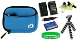 5n1 Neoprene Sleeve (Smurf Blue) Case / EN-EL12 900mAh Li-Ion Battery / AC DC Charger / Tripod / LCD Cleaning Kit for Nikon Coolpix S630 Digital Camera Royal Purple