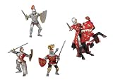 Exclusive to Amazon.co.uk.  Le Toy Van - Papo Red Knights Set  (Armoured Red Knight / Prince Philip Red / Prince Philips Horse / Genevan Knight Red / Knight with Crest Red )
