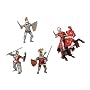 Exclusive to Amazon.co.uk.  Le Toy Van - Papo Red Knights Set  (Armoured Red Knight / Prince Philip Red / Prince Philips Horse / Genevan Knight Red / Knight with Crest Red )