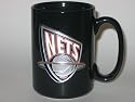 NEW JERSEY NETS 15 oz. Ceramic COFFEE MUG with Pewter Team Logo