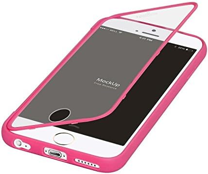 iPhone 5 Case MSFancy Colorful TPU Wrap Up Phone Cases with Visible Screen Protector for Apple iPhone 5 / 5s / SE (Rose red)