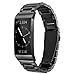 Shangpule Compatible for Fitbit Charge 3 / Fitbit Charge 4 / Fitbit Charge 3 SE Bands, Stainless Steel Metal Replacement Strap Wrist Band Compatible for Charge 3 Fitness Tracker Large Small (Black)