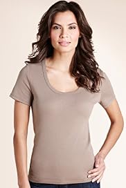 Pure Cotton Scoop Neck Plain T-Shirt