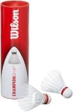 Wilson Badminton Shuttlecocks Championship Nylon Pack Of 6 79 (Fast) White