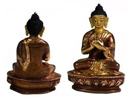 Tibetan Vairocana Handmade Buddha Statue, 4 Inches