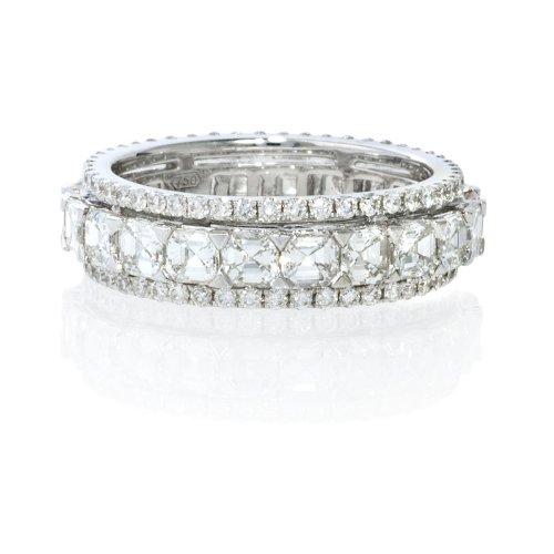 Diamond 18k White Gold Eternity Wedding Band 