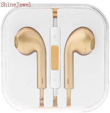 ShineJewel(TM) Earphone In-ear Headphone with Microphone & Volume Control for I Phone I Pad I Pod High Quality 3.5 Mm Plug for Mp3 Player-Gold