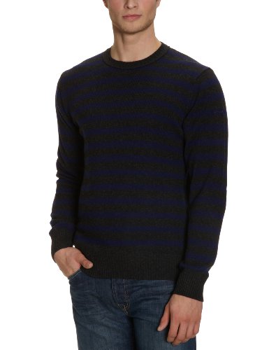 Marc O\'Polo Herren Pullover, gestreift 130 5024 60036, Gr. 46 (S), Grau (dark grey 989) Preisvergleich