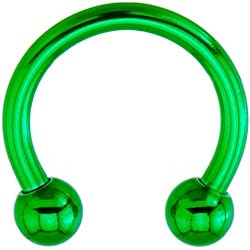 14 Gauge Green Electro Titanium Horseshoe -7/16"