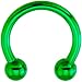 14 Gauge Green Electro Titanium Horseshoe -7/16"
