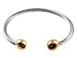 Magnetic Bracelet All Stainless Steel Wire Pain Gold End - Large