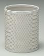 Budget Series White Round Wicker Wastebasket - White