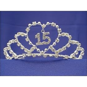 Quinceanera Rhinestone Hearts Tiara