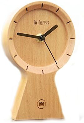 Umoo Original Non-Ticking Silent Creative Classic Sunny Clock Wood Desk Clocks Bedroom Bedside Ornaments with Gift Boxes