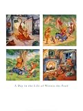A Day in the Life of Winnie the Pooh Art Poster Print, 24x32