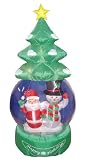 5' Airblown Inflatable Santa & Snowman Snowglobe Christmas Tree Lighted Yard Art